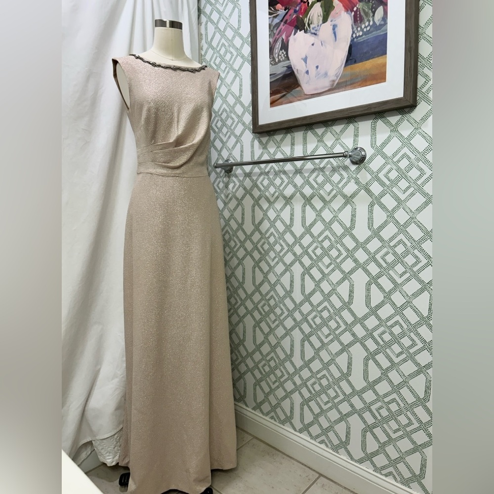 Jenny Yoo Sleeveless Maxi Gown in Champagne